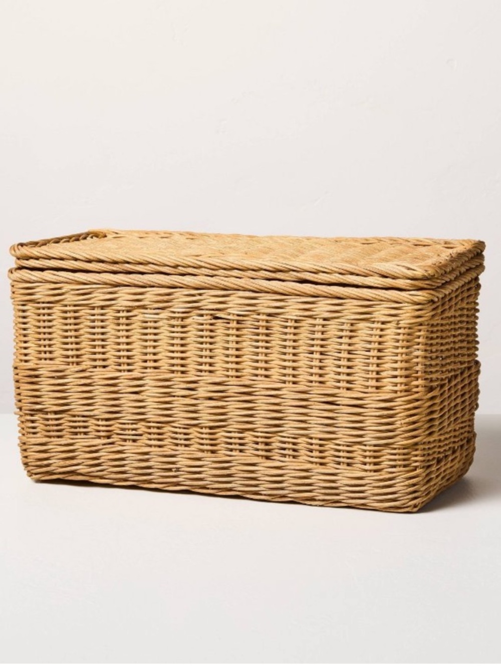 Hearth & Hand w/ Magnolia 8x15 Rattan Basket with Lid Medium